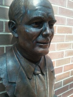 Joe Kernan bust, entrance to Century Center, South Bend, IN